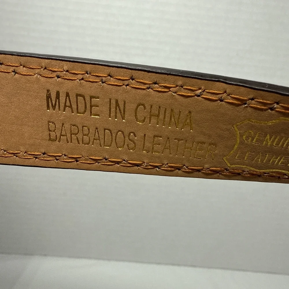 Barbados Genuine leather Men's brown 1 1/4